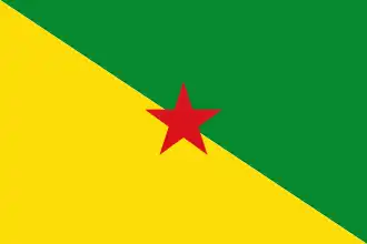 Drapeau de l'UTG (Drapeau utilisé par le conseil général de 2010 à 2015). Ce drapeau est aussi utilisé par les panafricains de Guyane.