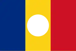 Drapeau utilisé lors des manifestations envers le régime de Ceaușescu en 1989.