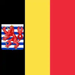 Le drapeau du gouverneur de la province de Luxembourg, reprenant les armoiries de la province de Luxembourg.