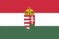 Drapeau des Magyars (Hongrie, Autriche, Slovénie, Slovaquie, Ukraine subcarpathique, Roumanie et Serbie).