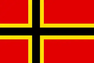 Drapeau (inspiré de celui de Josef Wirmer) fréquemment utilisé par les manifestants.