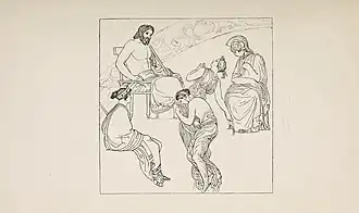 John Flaxman. Aidôs et Nemesis se réfugient dans l'Olympe