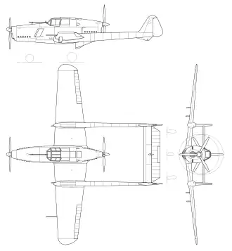 vue en plan de l’avion