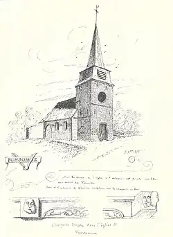 Dessin de l'église en 1875.