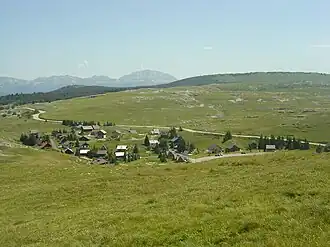 Vue aérienne de la station.