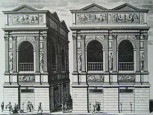 Détail des faces de la fontaine Renaissance.