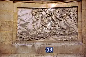 Détail de la partie droite - putti de l'hiver.