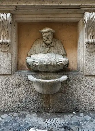 Il Facchino, Fontana del Facchino, Via Lata.