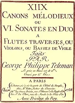 Image illustrative de l’article XIIX Canons mélodieux (Telemann)