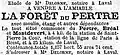 Annonce concernant la mise en vente de la forêt du Pertre (journal Le Figaro du 29 mai 1882).