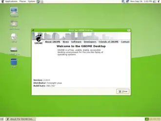 Le bureau Foresight Linux 1.4 avec GNOME 2.20.0