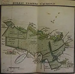 Cartes anciennes, forêt d'Aumont,