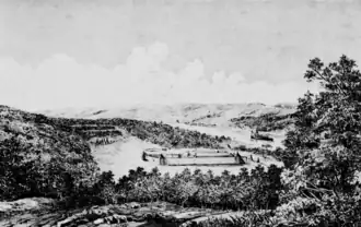 Fort Carlton, en Saskatchewan, vers 1877.