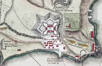 Carte de Fort Carillon, en 1758