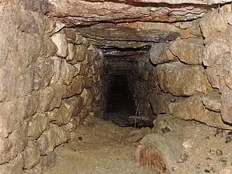 Conduit de la galerie allant en direction de l'ancienne « Porte d'en Haut ».