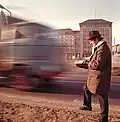 Mesure du bruit de la circulation sur la Pirnaischer Platz à Dresde, 1972.