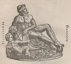 Dessin d'un homme peu vêtu et semi-allongé.