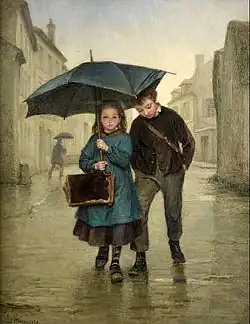 Le chemin de l'école (XIXe&nbsp;siècle), localisation inconnue.