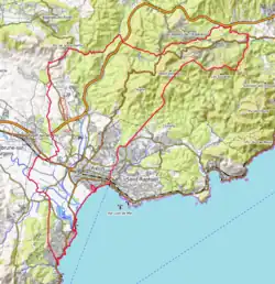 Carte topographique de Fréjus.