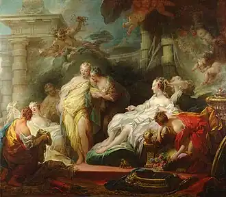 Jean-Honoré Fragonard, Psyché montrant à ses sœurs les présents de l'amour, 1753,National Gallery, Londres.
