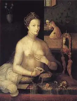 La Dame à sa toilette, Anonyme (2e moitié du XVIe&nbsp;siècle, Worcester, Museum of Art).