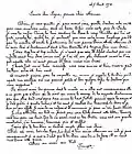 Lettre d'adieu adressée à ses parents.