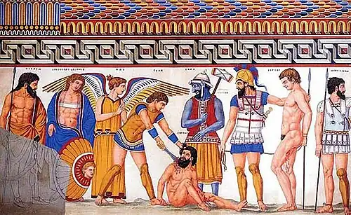 Sacrifice des prisonniers troyens.