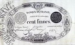 100 francs noir, Face recto