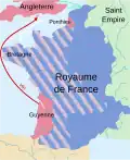 1337 :  Territoires anglais en 1337 Royaume de France Possessions des Plantagenêts en 1180