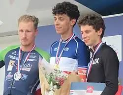 Podium de la course contre-la-montre Élites amateurs.
