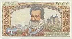 5 000 francs Henri IV, Face verso