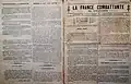 Un exemplaire du journal clandestin de la Résistance intérieure française La France combattante des Côtes-du-Nord datant de septembre 1943 (Musée de la Résistance en Bretagne de Saint-Marcel).