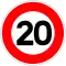 Limité à 20&nbsp;km/h.