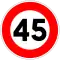 Limité à 45&nbsp;km/h.