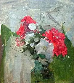 Flower Study, huile sur toile.