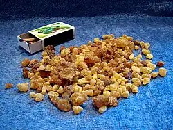 Larmes de résine séchée