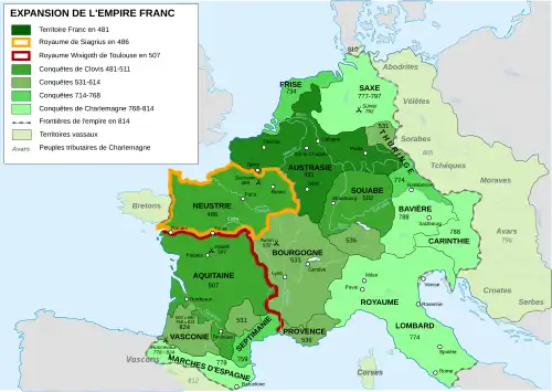 La Provence dans l'Empire mérovingien au Ve&nbsp;siècle.