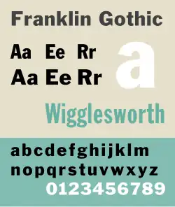 Franklin Gothic.