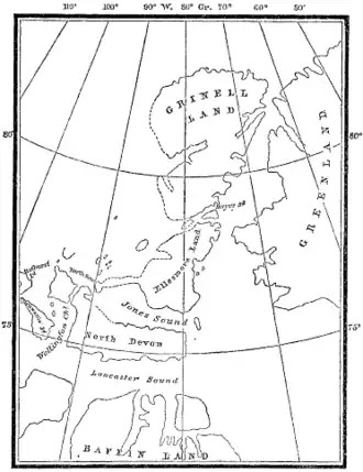 plan de l'île d'Ellesmere et de la Terre de Grinnell