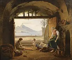 Intérieur d'une famille de pêcheur du quartier de Mergellina à Naples.