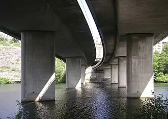 Piliers du pont vus de Lilla Essingen vers le nord, 2008.