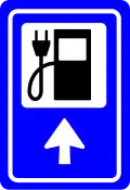 Panneau de signalisation européen pour bornes de recharge.