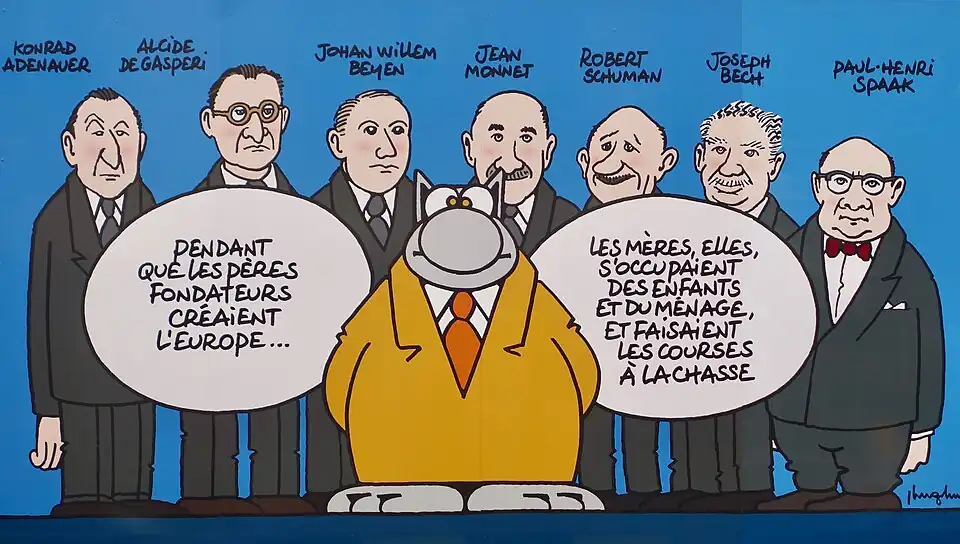 Les gags qui composent la fresque du Chat évoquent tant le caractère commerçant du quartier de la Chasse...