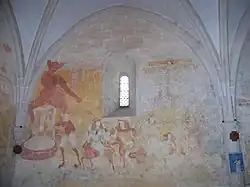 Fresque de la cavalcade des péchés capitaux.