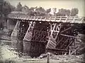 Le pont provisoire en 1940.