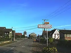 Entrée du village de Friesenheim par la D 203.