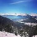 Les Alpes depuis le domaine skiable de Rosshütte
