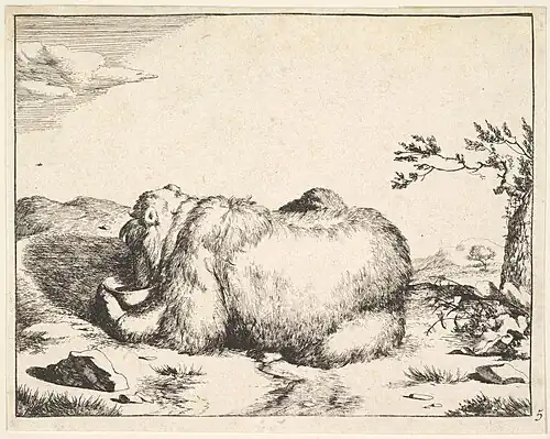 Une gravure de la suite « Les ours ».