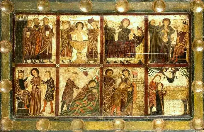 Autel de Santa Eugenia à Saga, Ger, Catalogne.