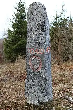 Borne frontière no&nbsp;47 datée de 1649 entre Ballaigues et Jougne.